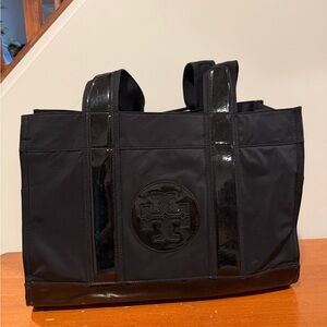 Tory Burch Black Tote Bag with Logo